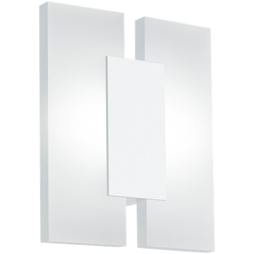 Metarss 2 LED væglampe i Hvid Aluminium med skærm i Satineret plastik, 2x4,5W LED, længde 17 cm, dybde 5,5 cm, højde 20 cm.